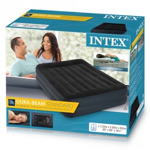 INTEX MATERASSO COMFORT CM.152X203X42 CON POMPA ELETTRICA cod.64124